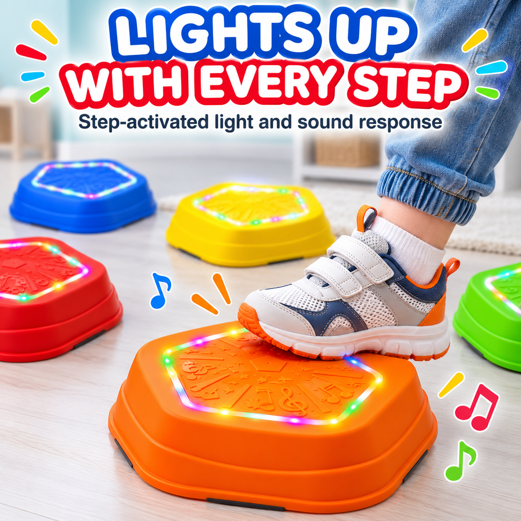 Light-Up Musical Stepping Stones for Kids