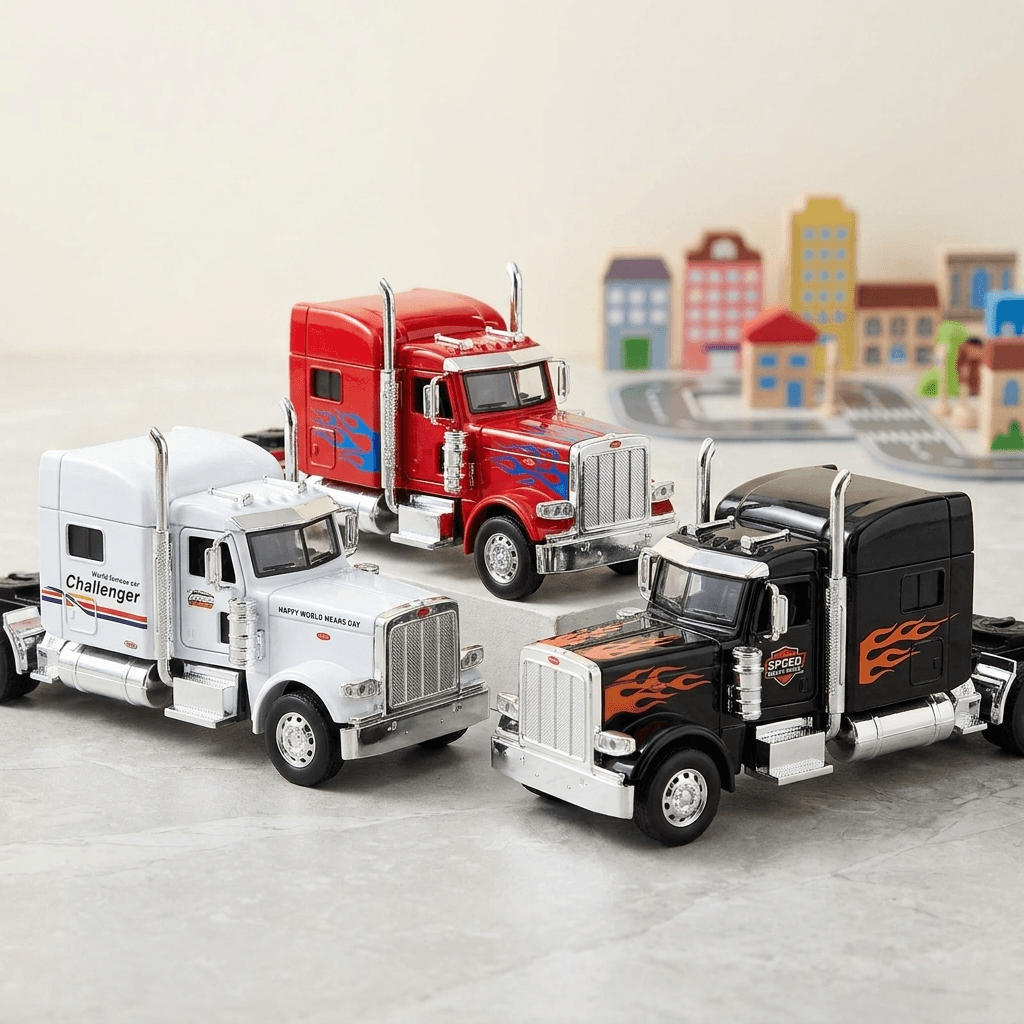Die-Cast Semi Truck Model with Lights and Sounds