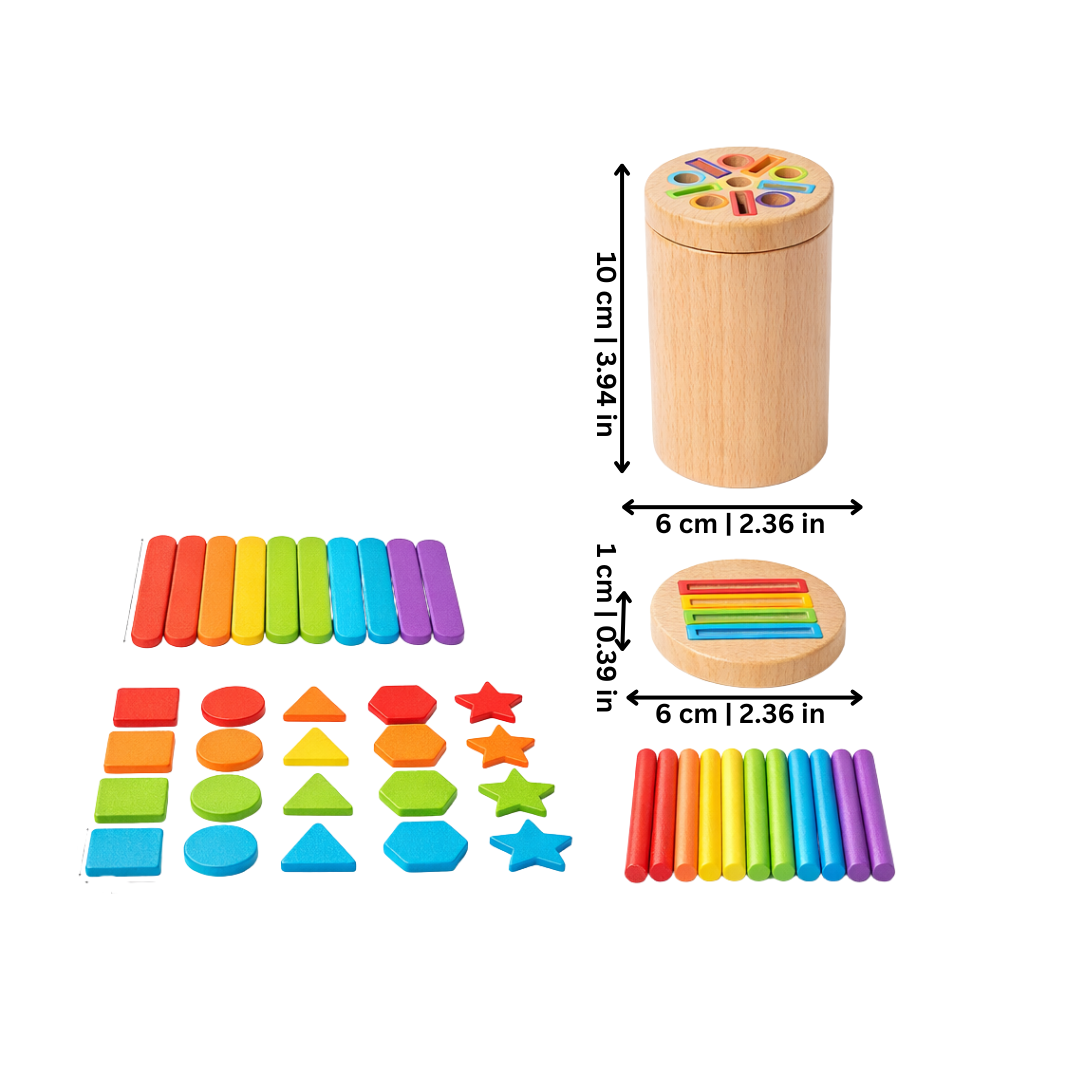 3-in-1 Wooden Montessori Sensory Matching Game for Kids