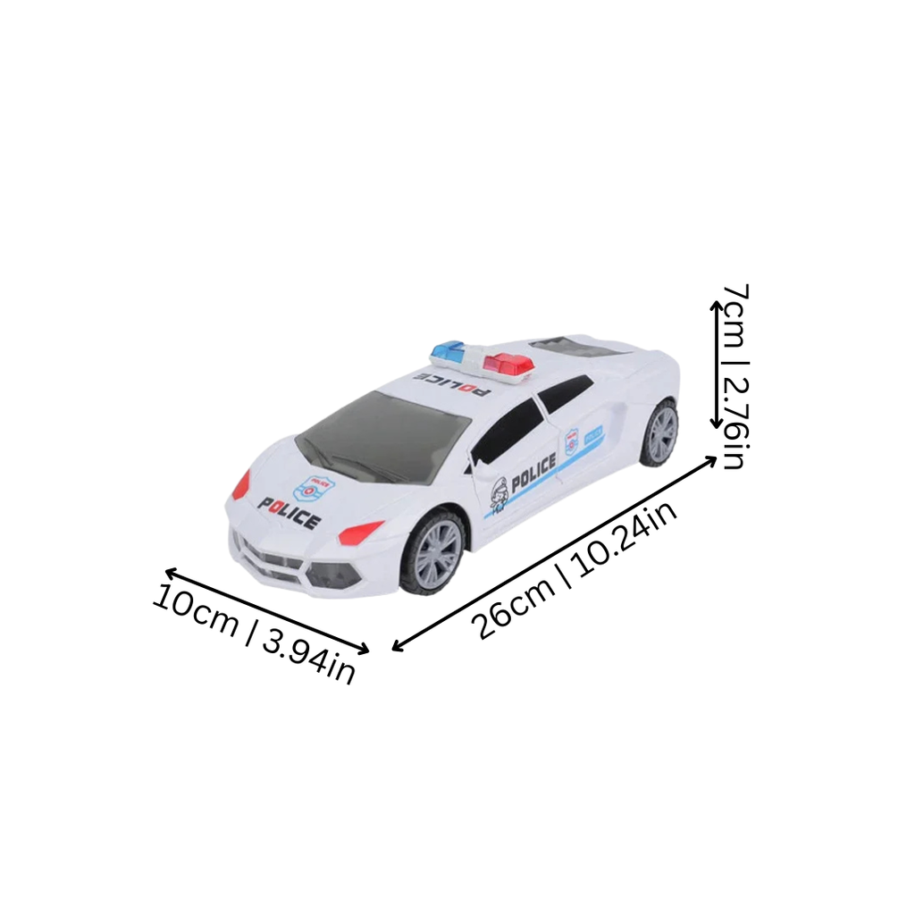 Rotating Electric Police Car Toy with Lights, Music, and Motion