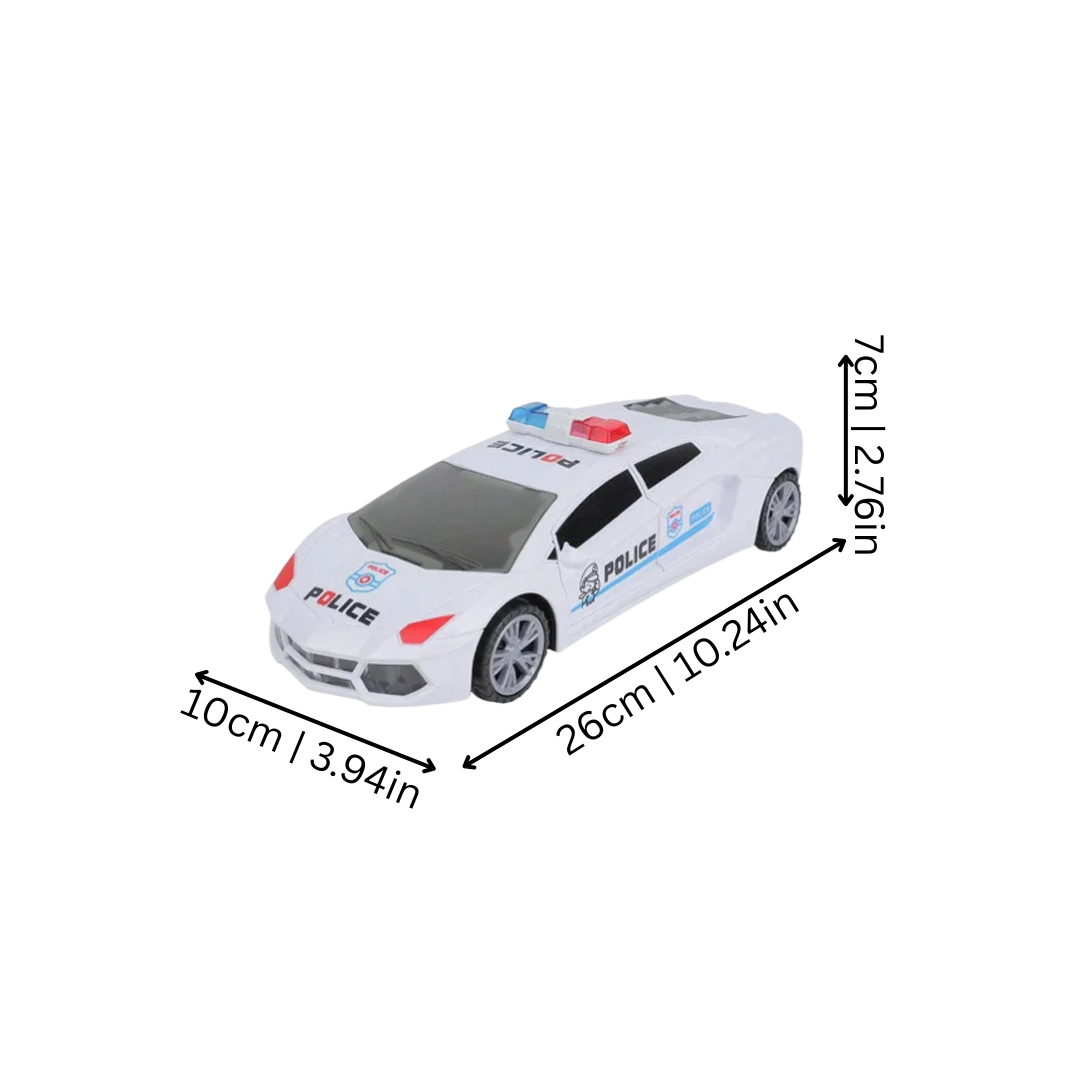 Rotating Electric Police Car Toy with Lights, Music, and Motion