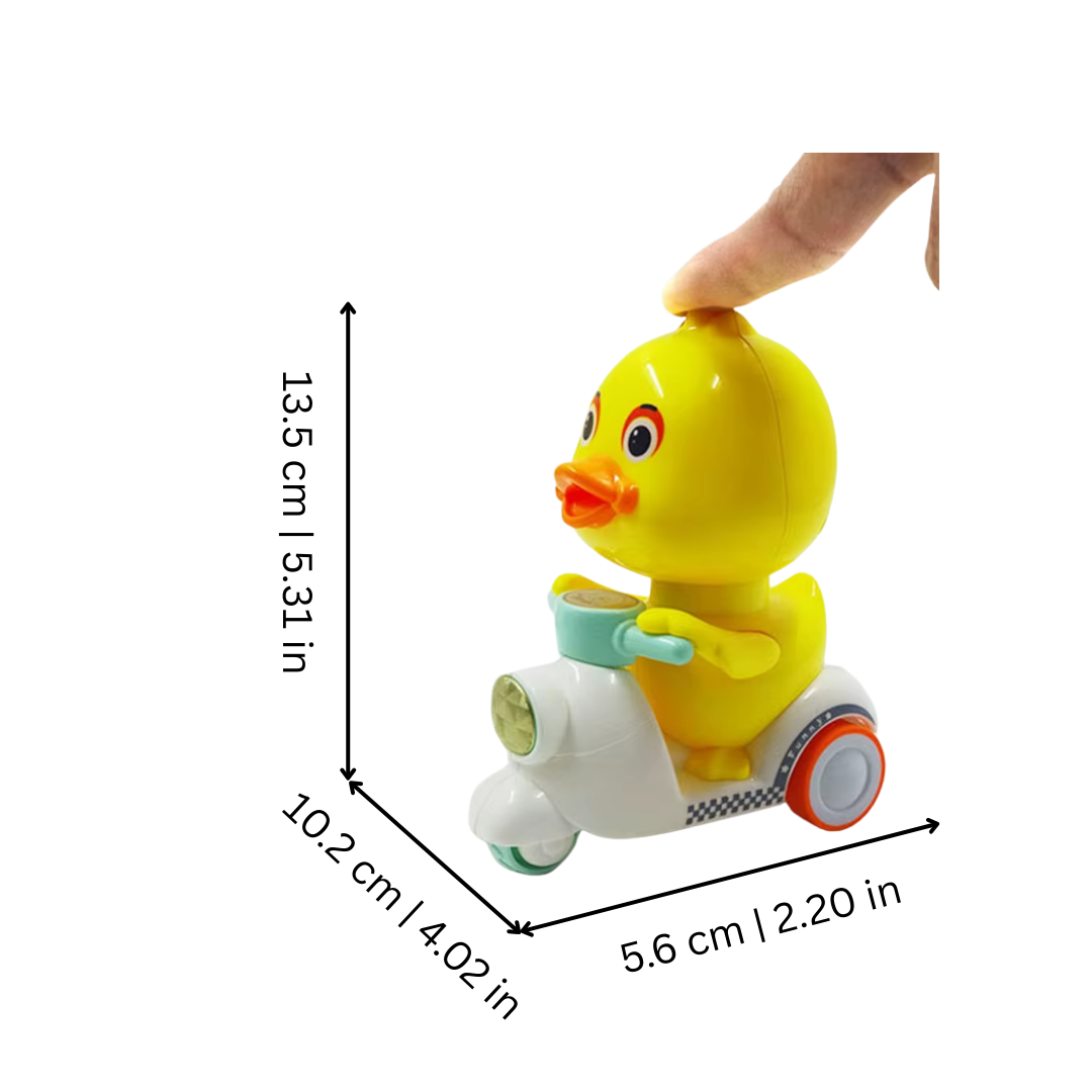 Push-Press Mini Duck Car with Free-Rotation Head