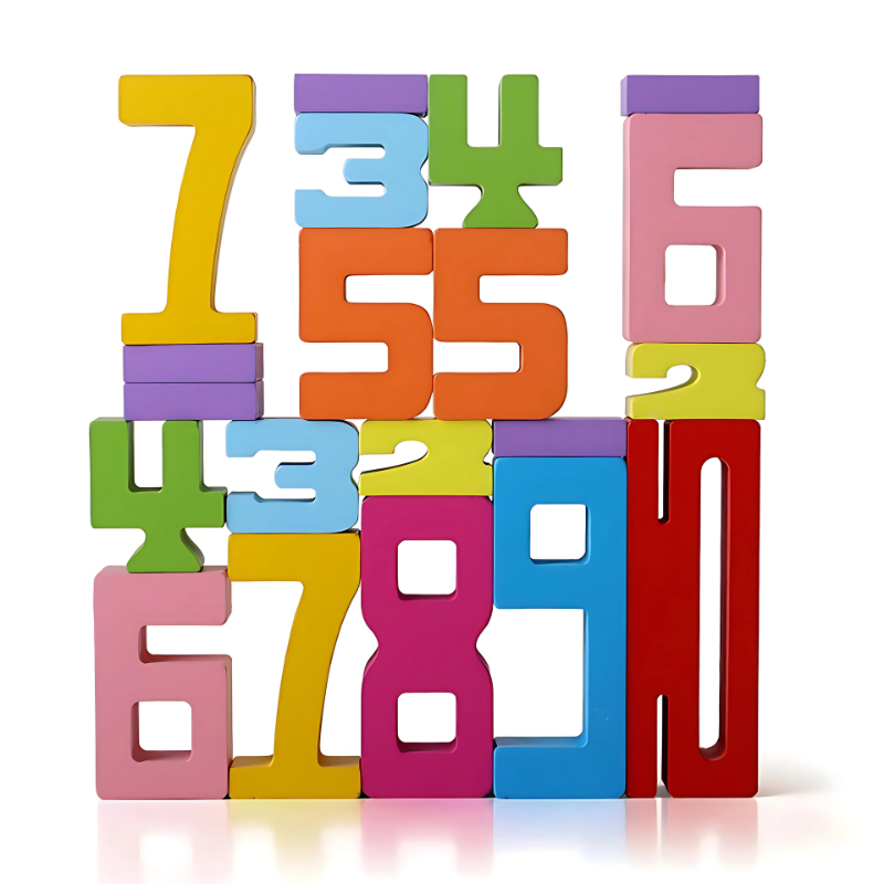 Wooden Number Stacking Blocks
