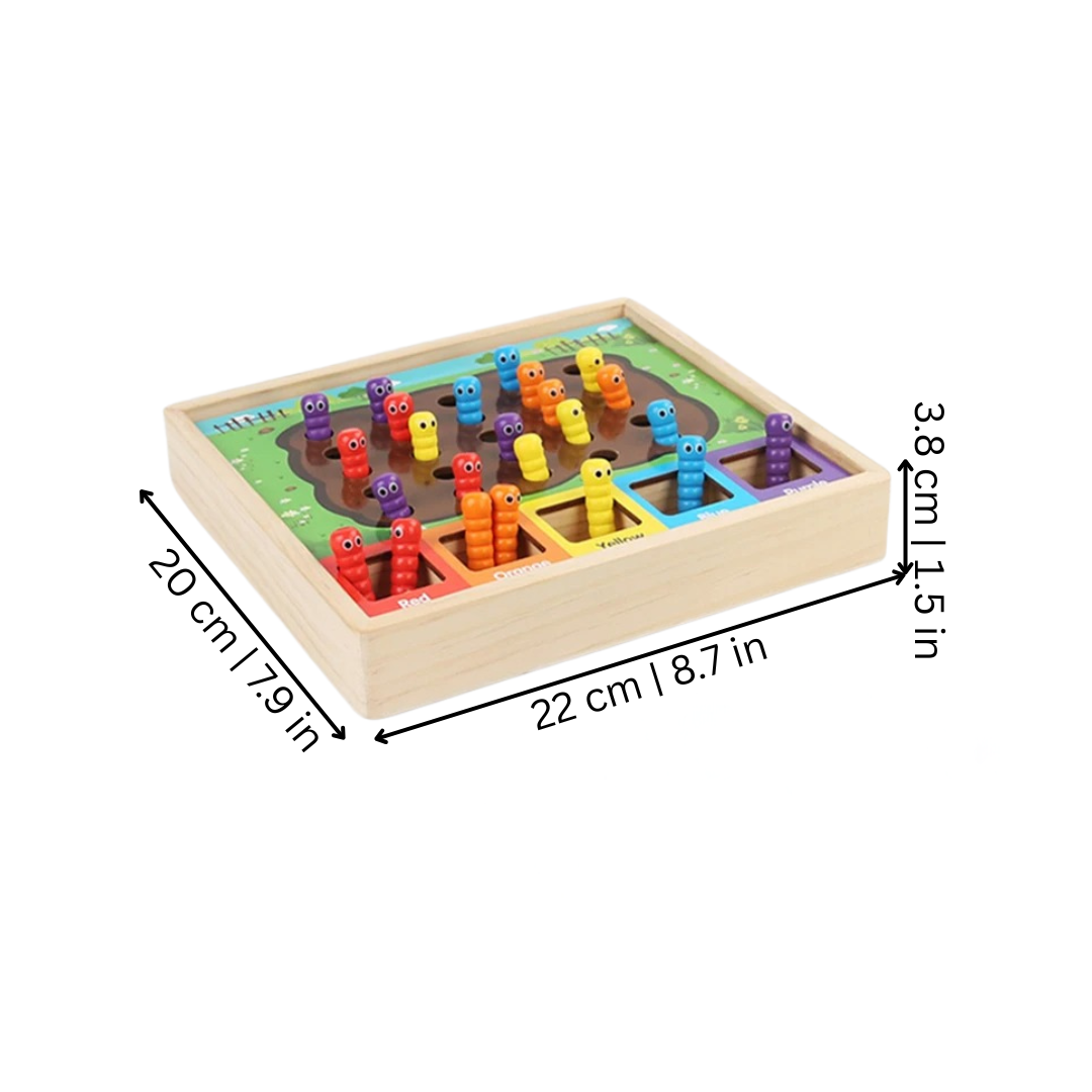 Montessori Worm Game for Color Matching Fun