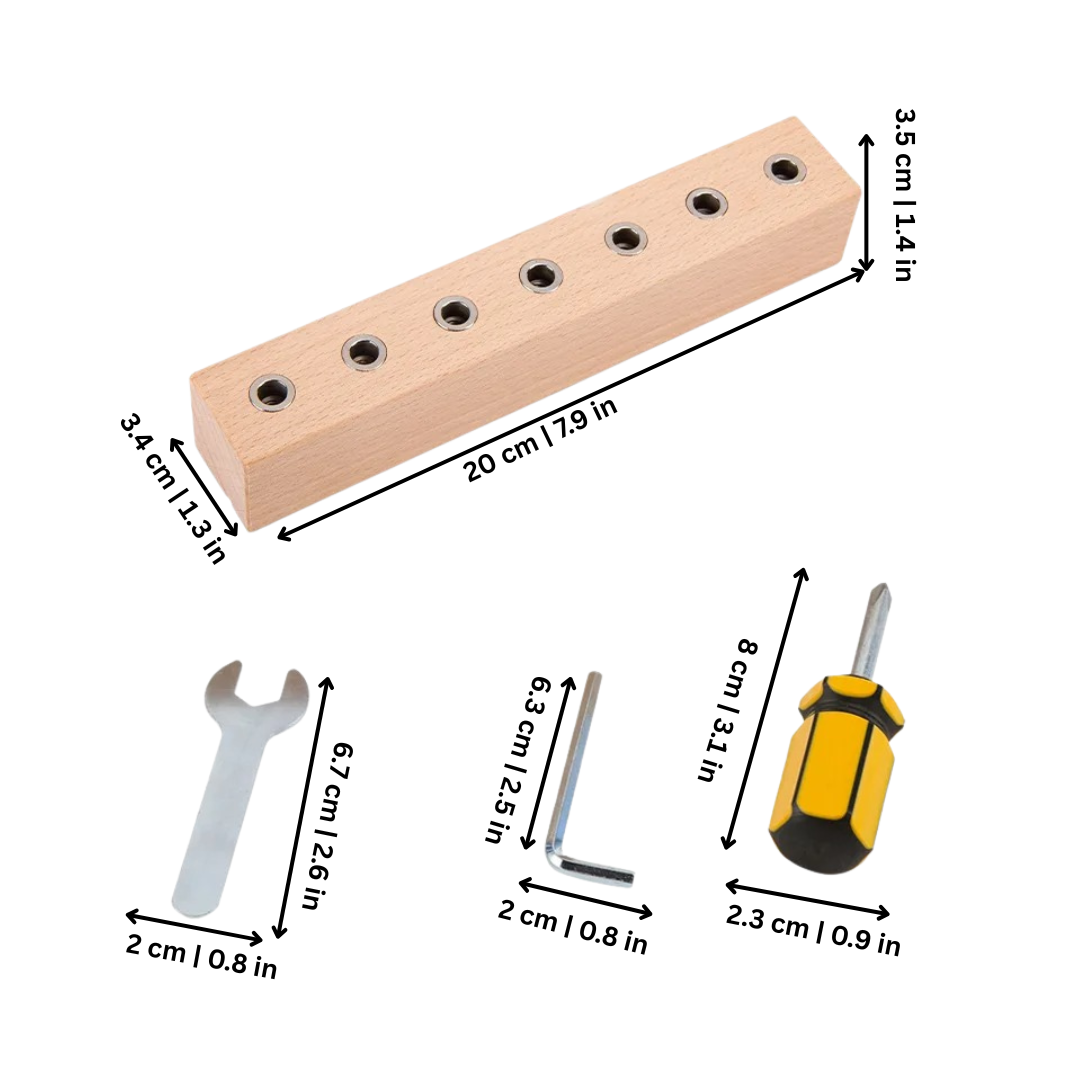 Kids Wooden Screw and Nut Toy for Early Skill Building