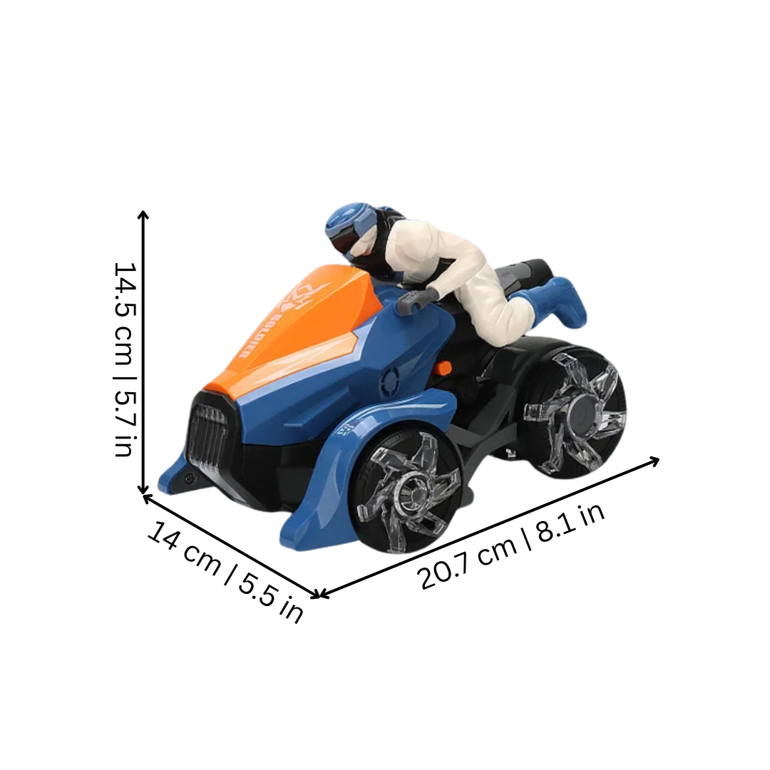 Stunt Motorcycle Toy with Lights and Music