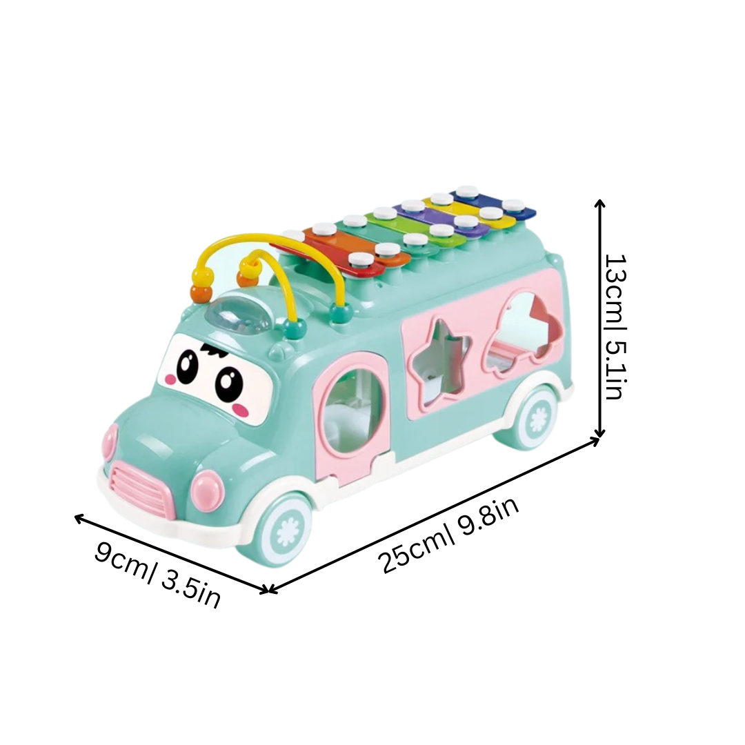 Cartoon Bus Piano Toy for Early Learning Fun