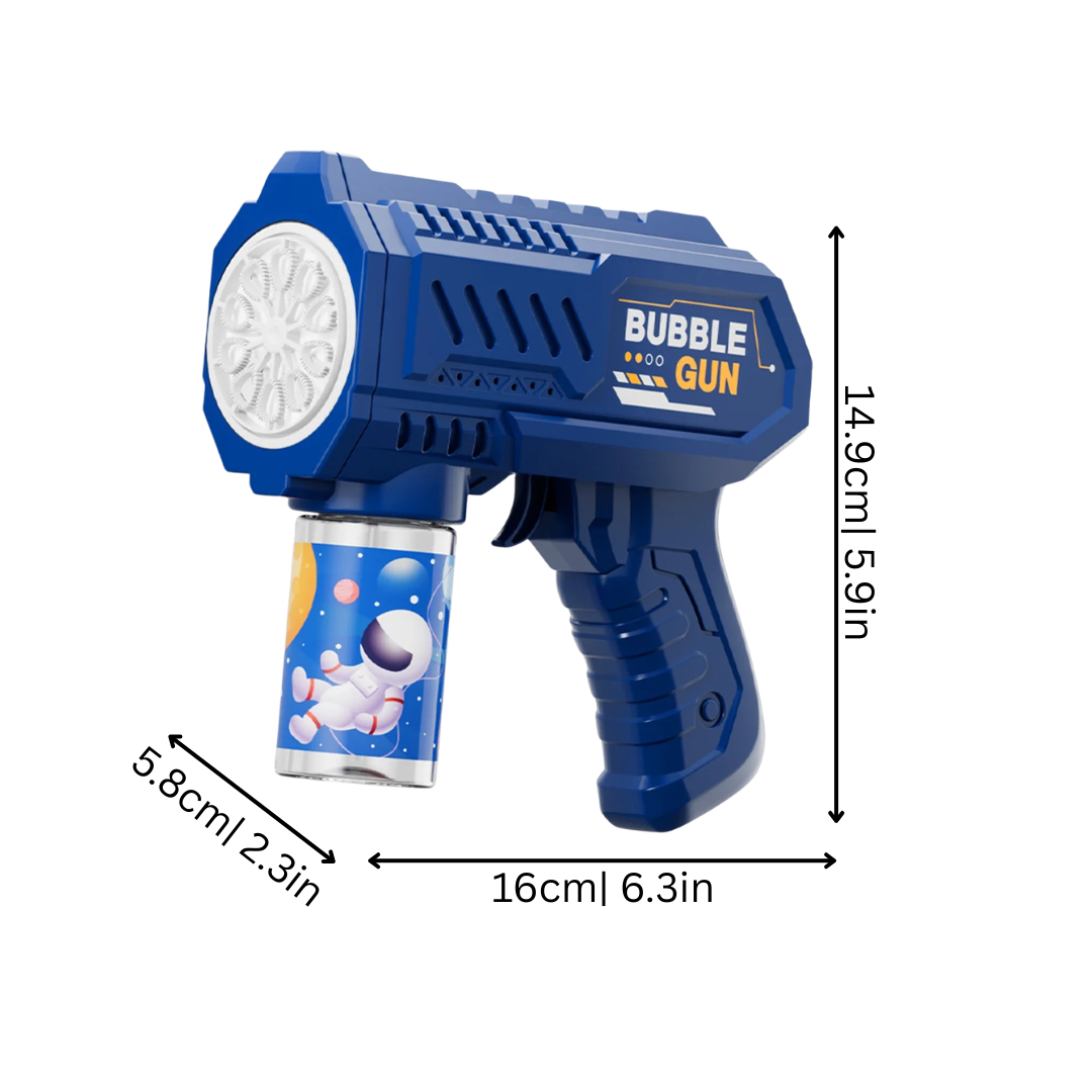 Automatic Bubble Gun with Built-In Water Bottle