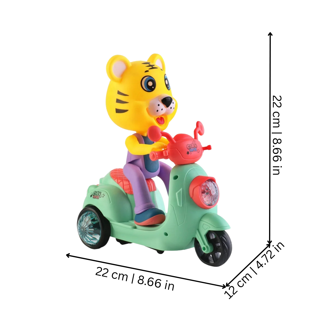 Electric Cartoon Motorcycle Toy with Music and Flashing Lights