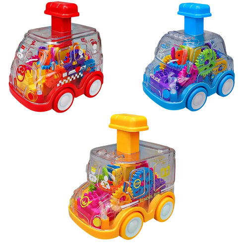 Clear Push Car Toy with Interactive Gears - main product image