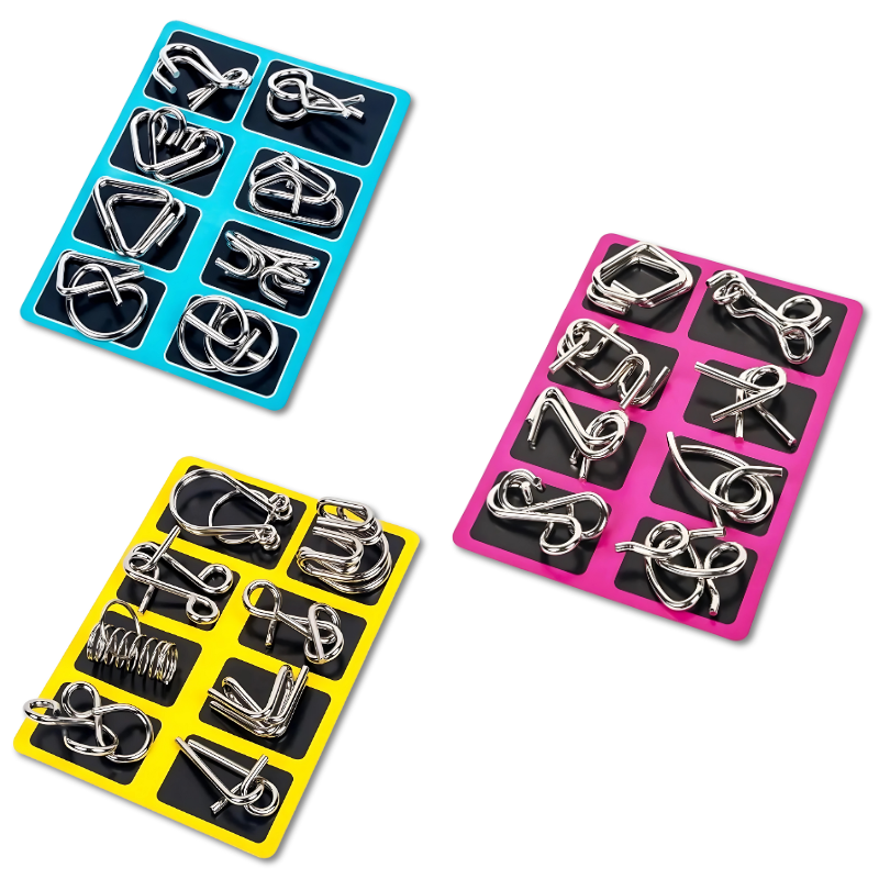 16-Piece Metal Brain Teaser Set