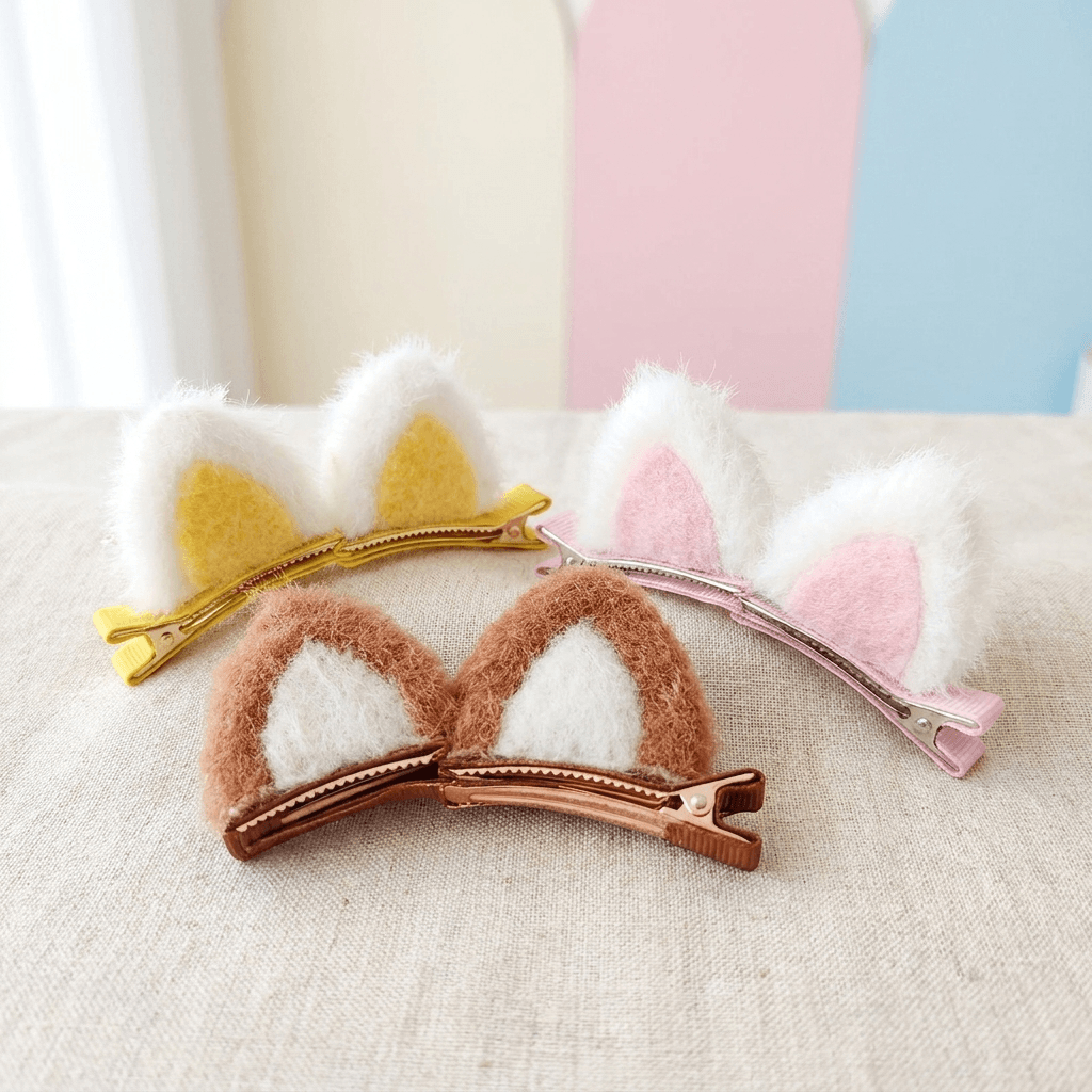 Fluffy Cat Ear Hair Accessories for Girls and Dress-Up Fun