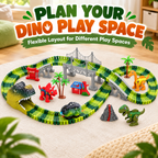 Dinosaur Track Playset with Motorized Light-Up Car