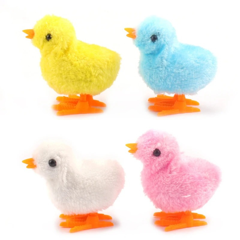Wind-Up Cartoon Plush Chicken for Interactive Play