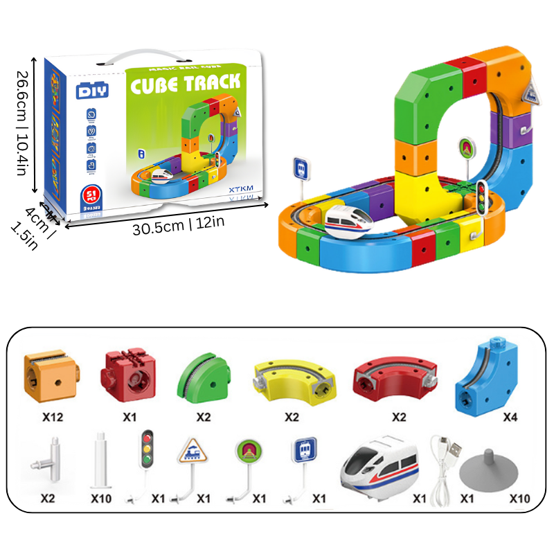 3D Train Routes with Mix-And-Match STEM Cubes