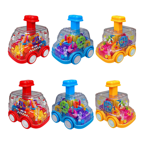 Clear Push Car Toy with Interactive Gears