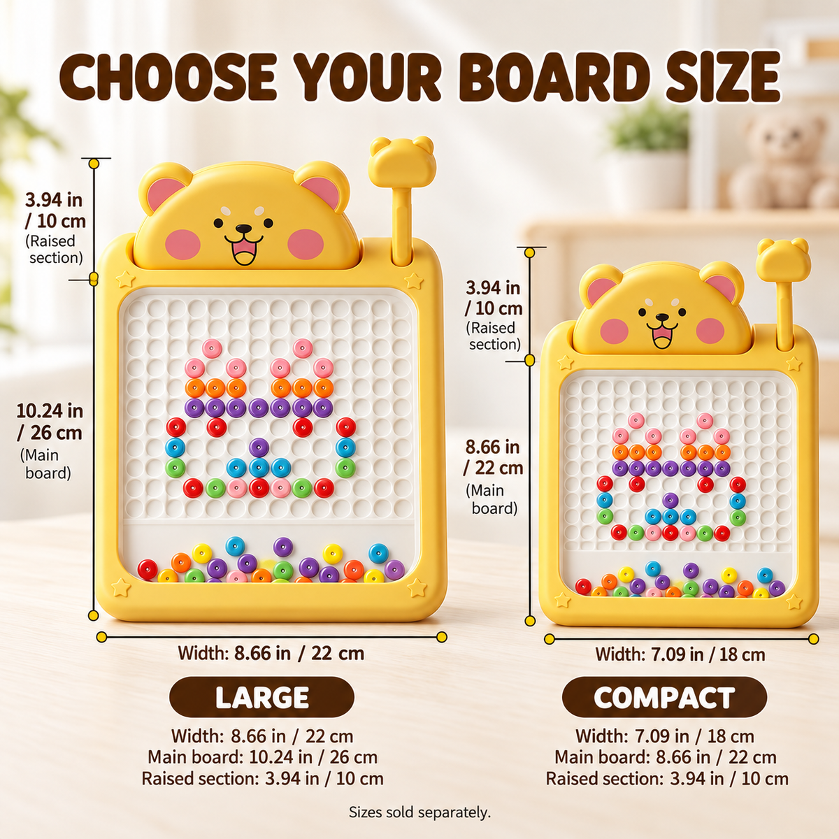 Bear Magnetic Drawing Board for Kids | Colorful Bead Art Toy