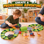 Dinosaur Race Track Set with Motorized Dinosaur Car