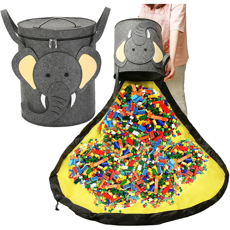 Toy Storage Basket with Play Mat Combo