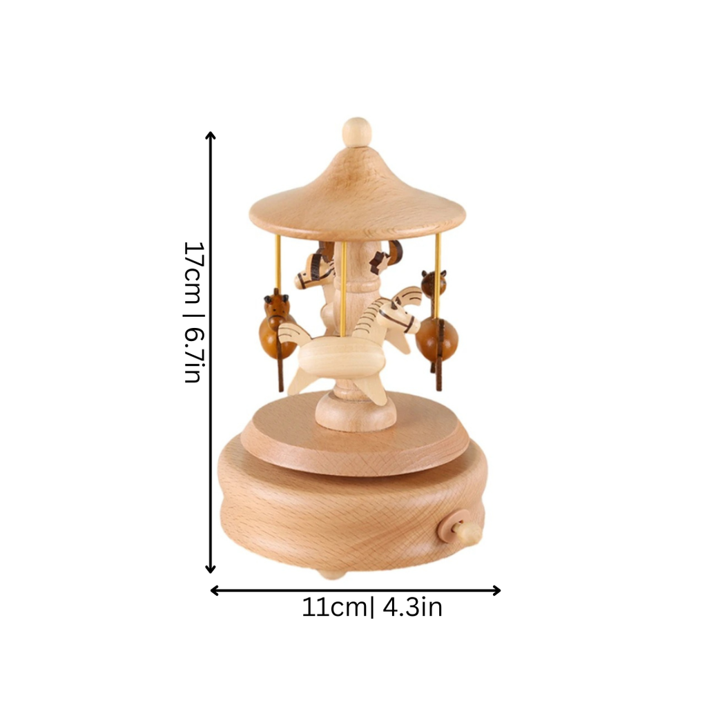 Hand-Crank Rotatable Wooden Music Box Ornament