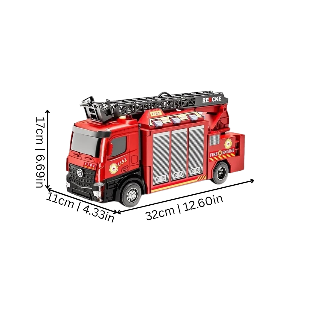 Water Spray Fire Truck with Sound, Lights, and Pull-Back