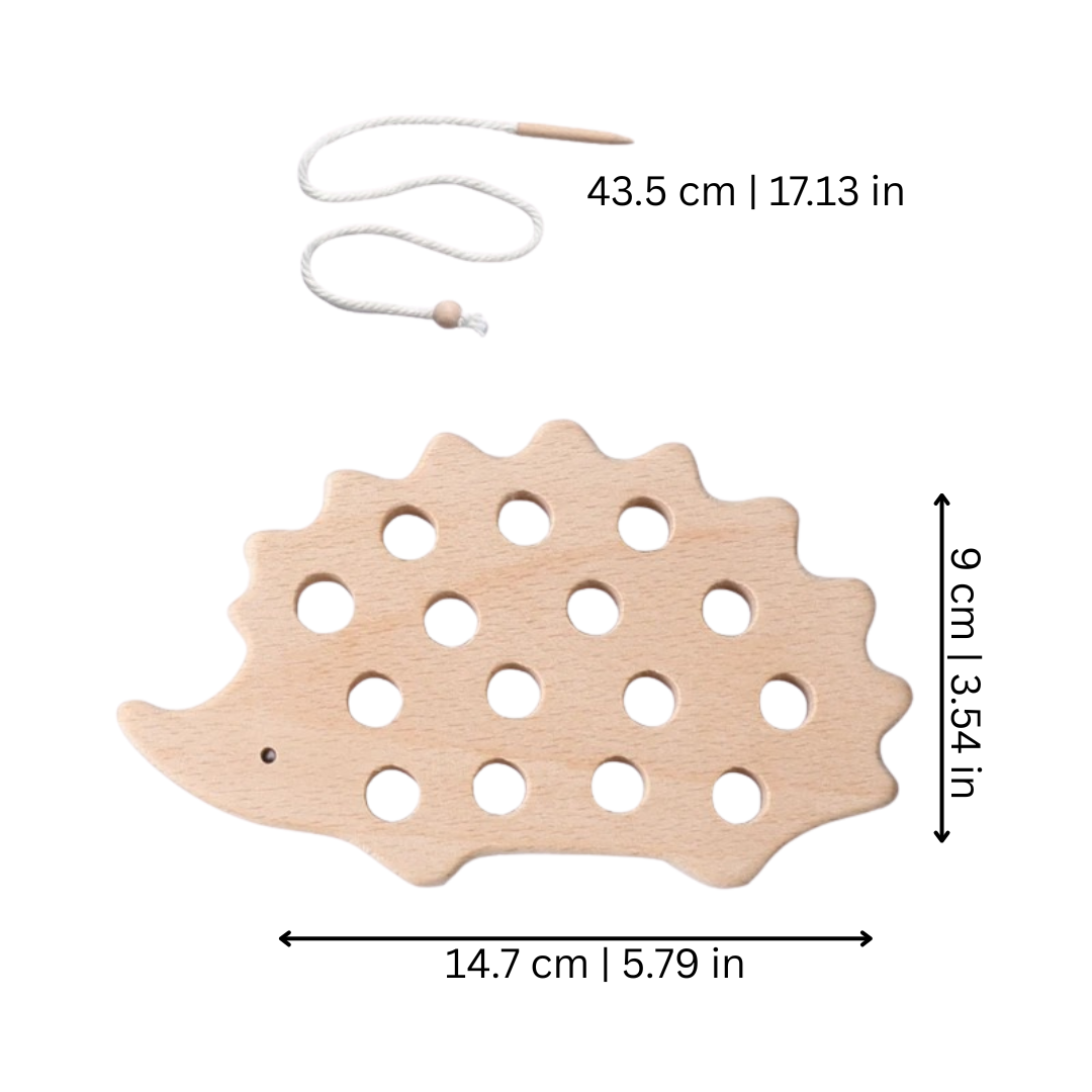 Wooden Montessori Lacing Toy with Beads and Buttons