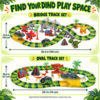 Dinosaur Track Playset with Motorized Light-Up Car