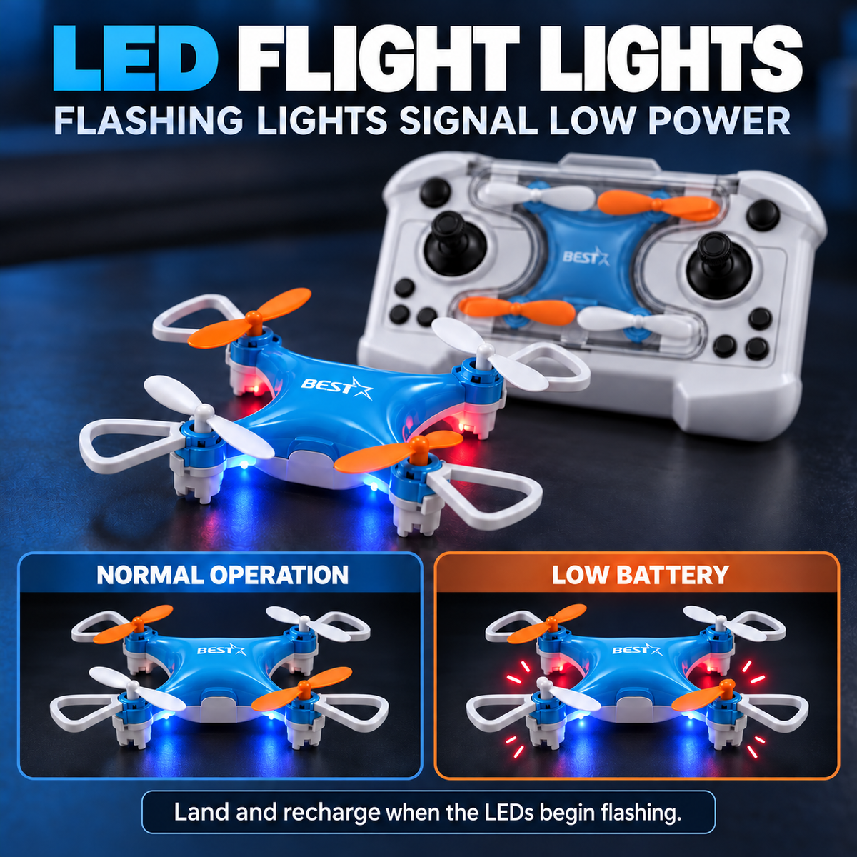 Mini RC Drone with Controller Storage Case & 360° Flips