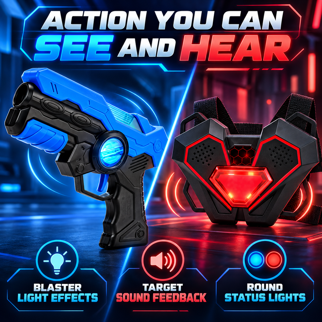2-Player Infrared Laser Tag Set with 2 Blasters & 2 Wearable Targets