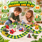 Dinosaur Track Playset with Motorized Light-Up Car