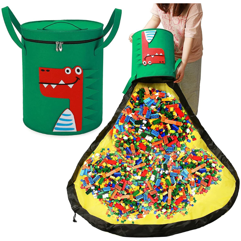 Toy Storage Basket with Play Mat Combo