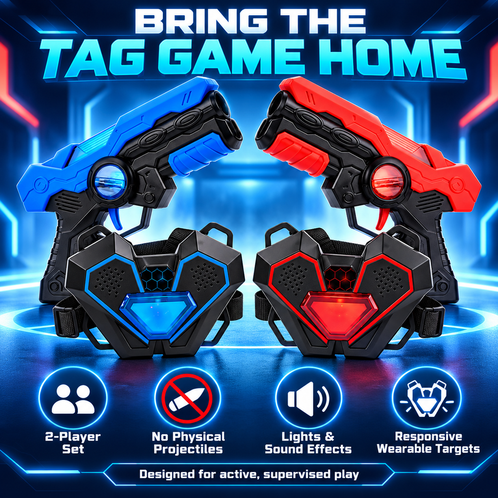 2-Player Infrared Laser Tag Set with 2 Blasters & 2 Wearable Targets