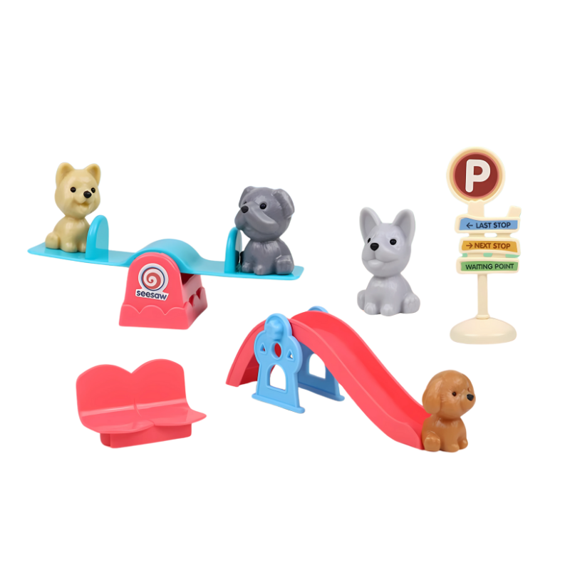 Available Set: 8pcs Dog Slide, 8pcs Blue Dog, 8pcs Pink Dog, 9pcs Cat - main product image