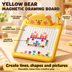 Bear Magnetic Drawing Board for Kids | Colorful Bead Art Toy