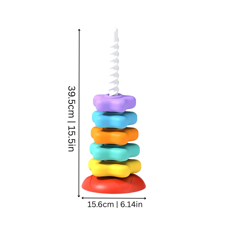 Rainbow Spinning Tower Toy