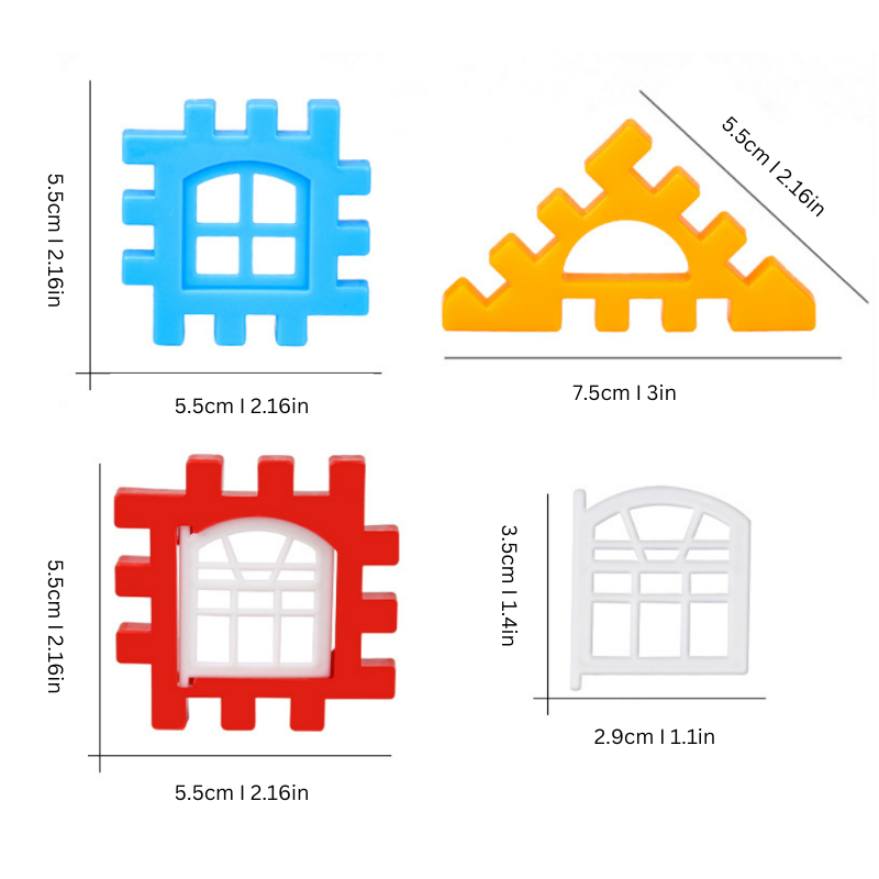 Colorful Montessori House-Building Blocks