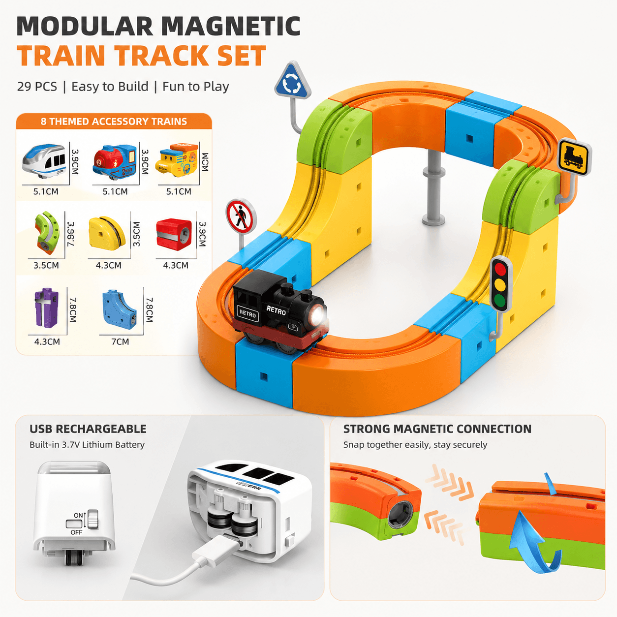 3D STEM Train Track Building Set