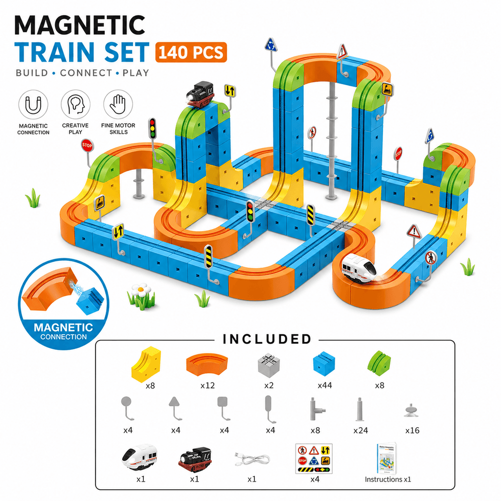 3D STEM Train Track Building Set