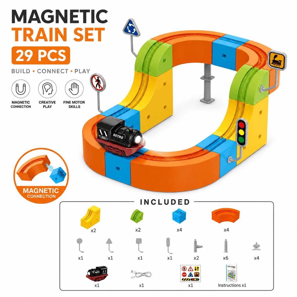 3D STEM Train Track Building Set