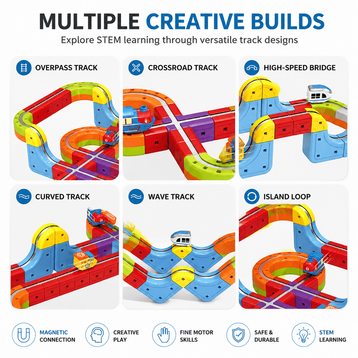 3D STEM Train Track Building Set