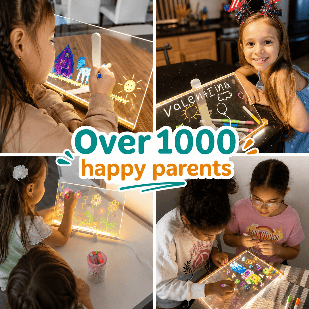 LED Acrylic Drawing Board for Kids – Reusable Light-Up Doodle Board