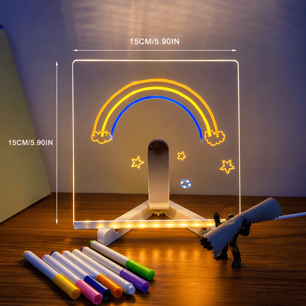 LED Acrylic Drawing Board for Kids – Reusable Light-Up Doodle Board