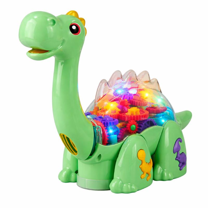 Electric Gear Dinosaur Toy with Colorful Lights and Music - main product image