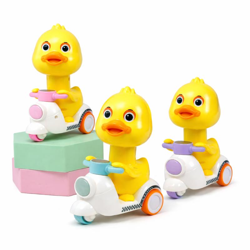 Push-Press Mini Duck Car with Free-Rotation Head