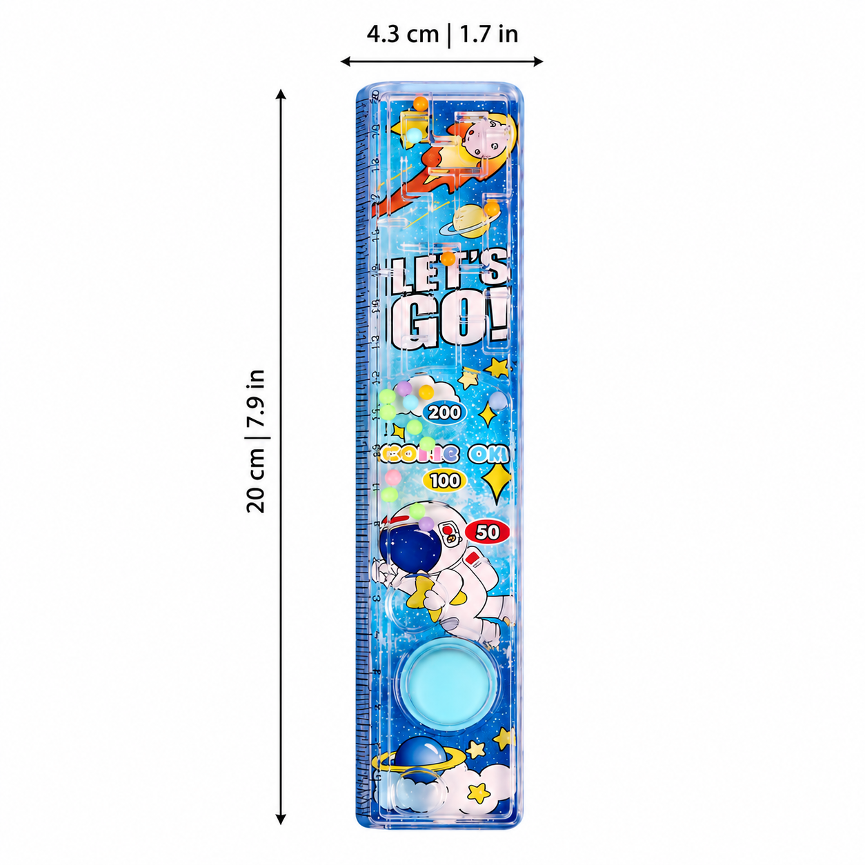Fun School Ruler With Mini Bead Maze Play