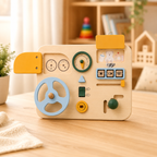 Montessori Steering Wheel Busy Board for Toddler Travel Play - main product image