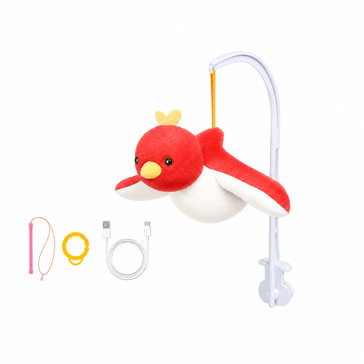 Hanging Plush Bird Toy for Stroller, Crib and Calm Sleep