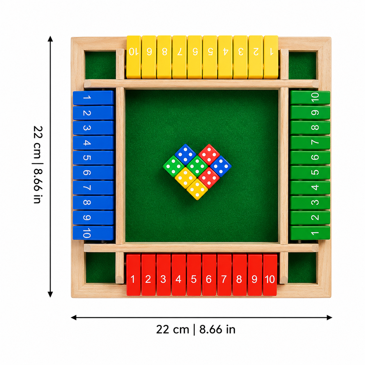 Wooden Number Tile Game for Family Math and Strategy Play