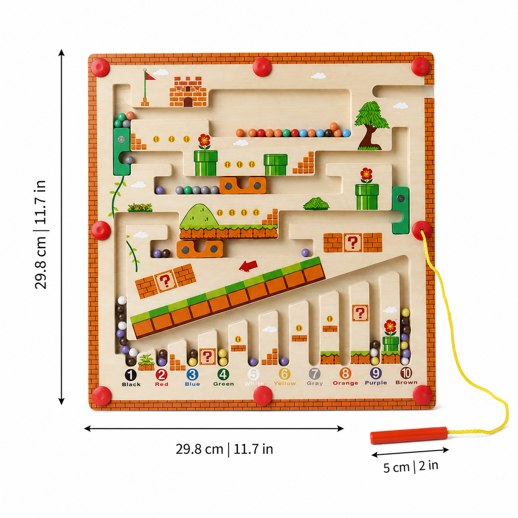 Magnetic Number Maze Board for Counting, Colors and Fine Motor Play