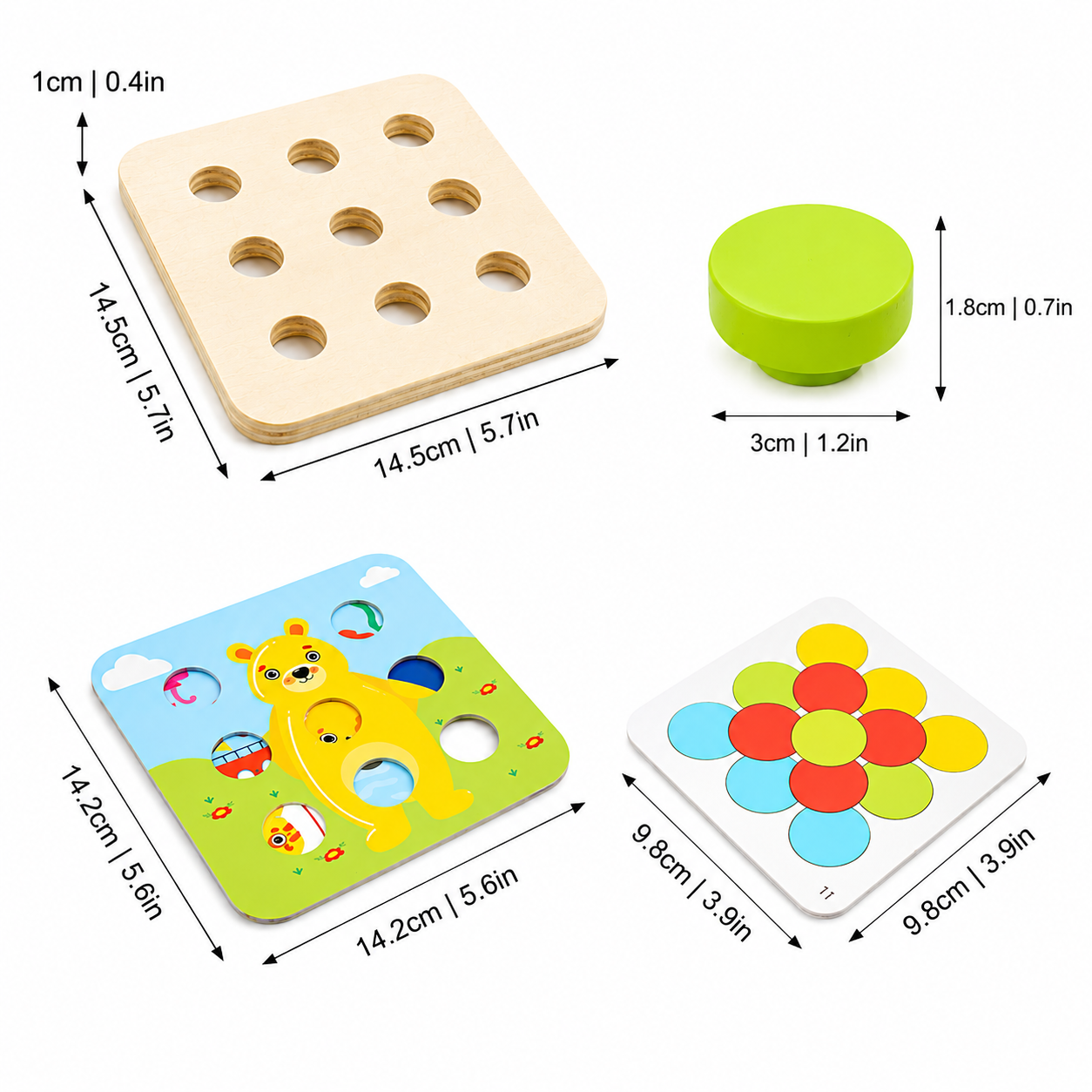 Wooden Matching Game for Shape, Color and Focus Practice
